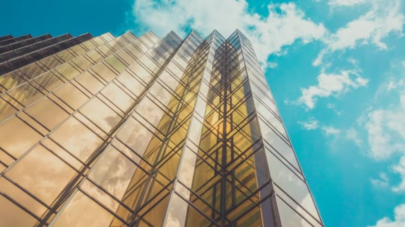 Corporate Buildings, Blue Sky And Clouds alt