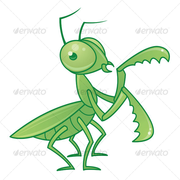 Praying Mantis Cartoon Character