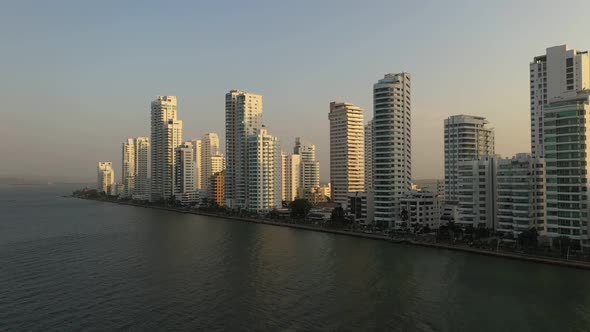 The Cartagena in the Evening Colombia Aerial View