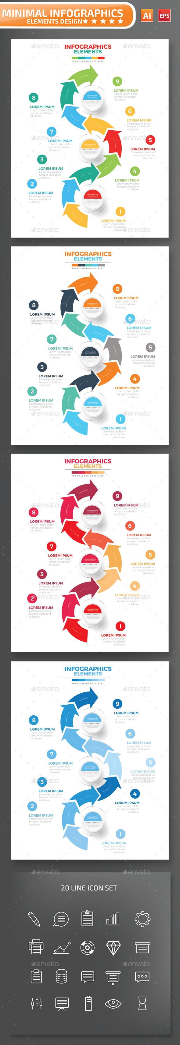 Minimal Arrow infographic Design