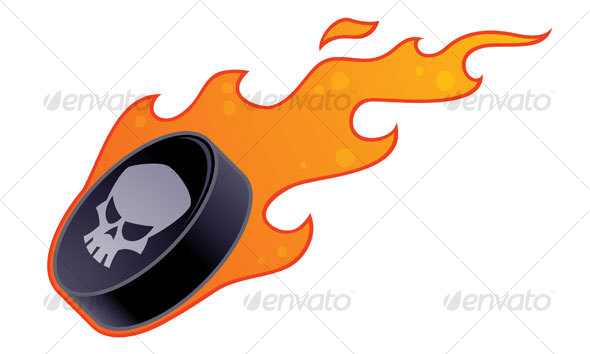 Flaming Hockey Puck - Sports/Activity Conceptual