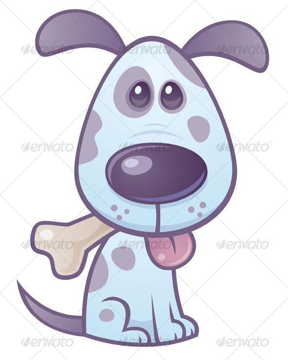 Puppy With Bone - Animals Characters