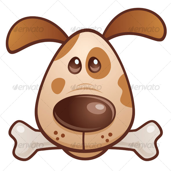 Brown Puppy With Bone - Animals Characters