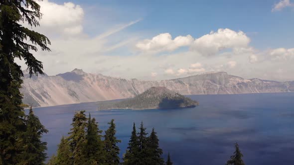 Flying towards Crater Lake Island alt