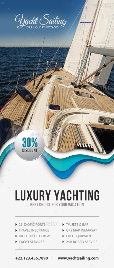 4 in 1 Yacht Sailing Banners Bundle, Print Templates | GraphicRiver