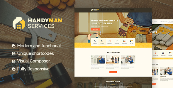 Handyman | Construction and Repair Services WordPress Theme - Business Corporate