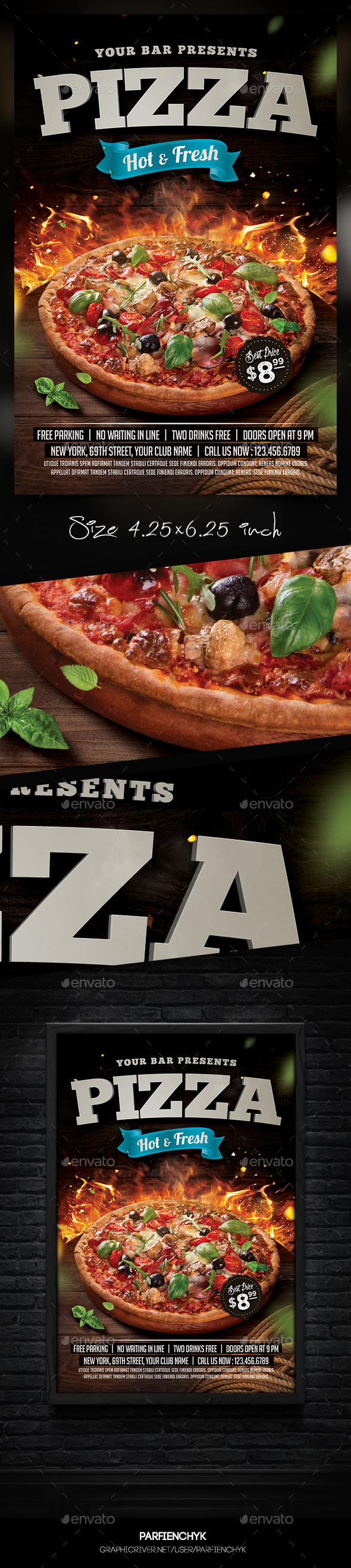 Pizza Flyer Template By Parfienchyk Graphicriver