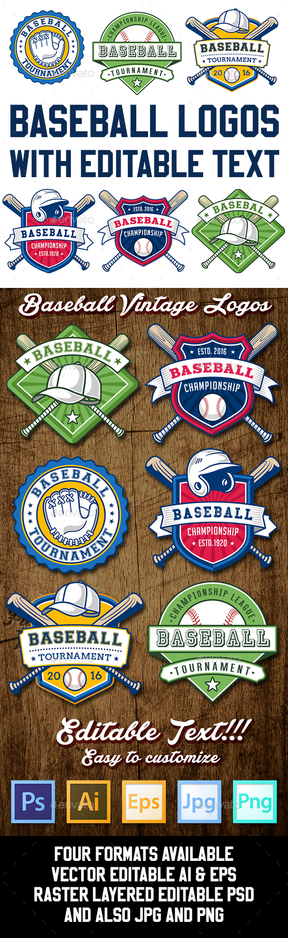 Baseball Logo Templates - Decorative Symbols Decorative