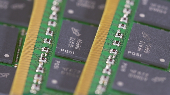 Many DDR4 Computer Memory Modules (RAM) Sliding Video,  View