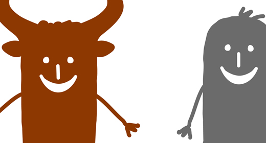 Cartoon silhouette characters