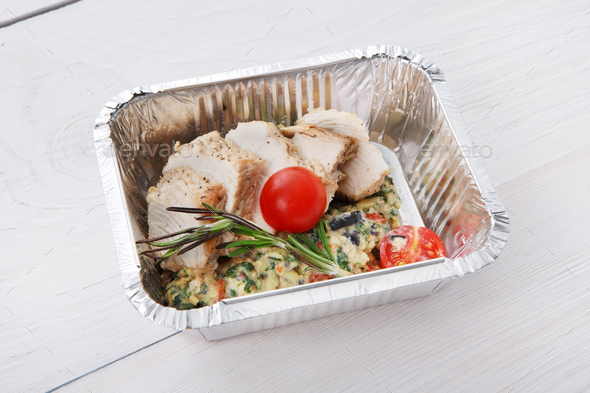 Healthy food in boxes, diet concept. - Stock Photo - Images