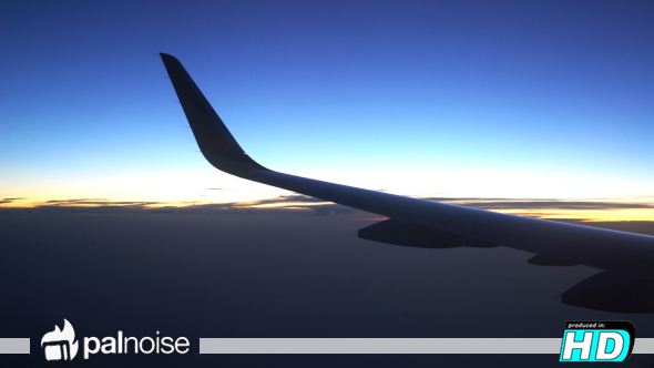 Airplane Wing Sunset