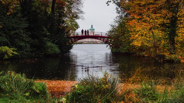 Cloudy Hyper Lapse of Schloss Charlottenburg (Charlottenburg Palace) in Autumn, Berlin, Germany alt