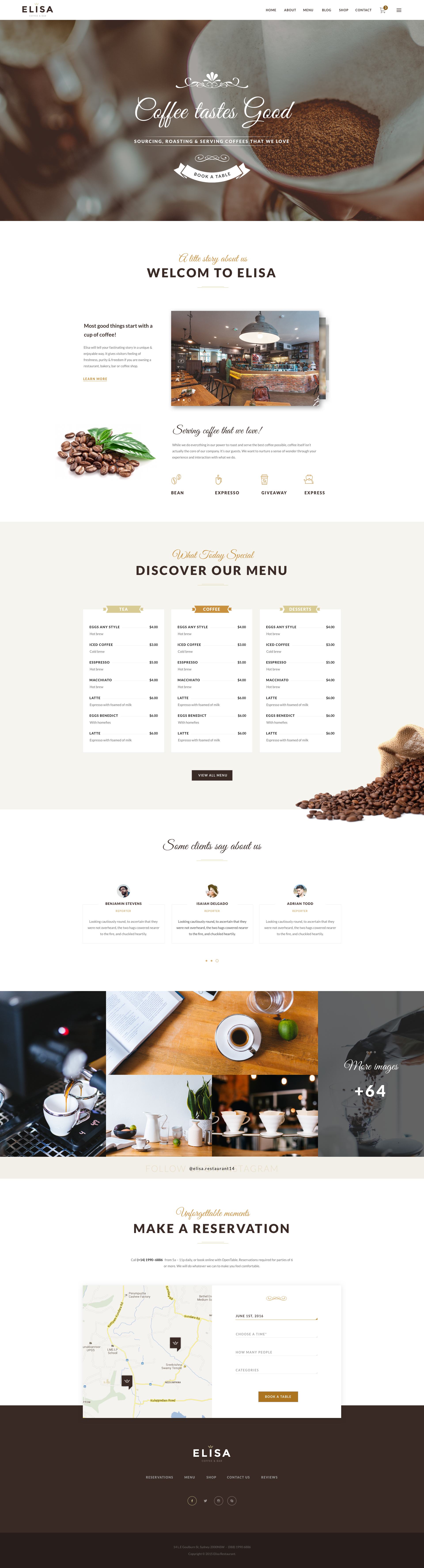 Elisa - Restaurant, Winery & Cafe Sketch Template by ThemeSun | ThemeForest