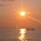 Fishing Boat With Fisherman Sailing At Sunset In Sea. - VideoHive Item for Sale