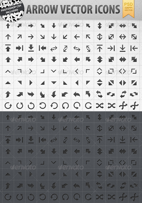 Arrow Vector Shape Icons incl. CSH - Web Icons