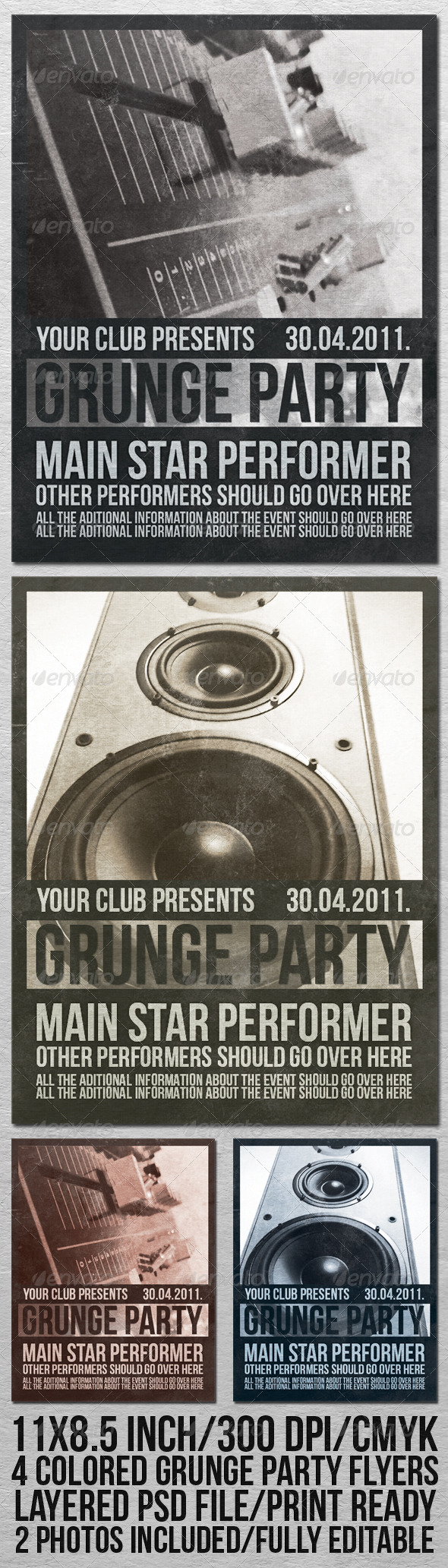 GRUNGE PARTY FLYER - Clubs & Parties Events