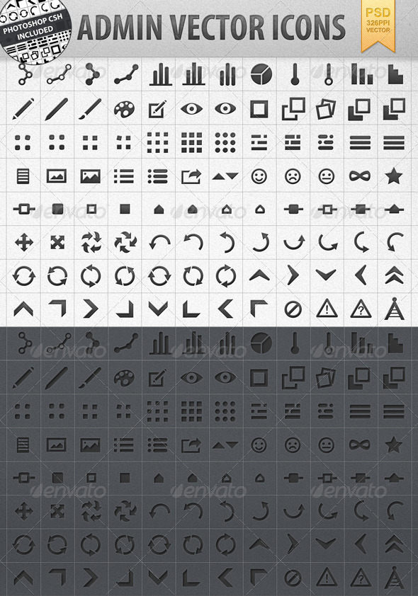 Admin Vector Shape Icons incl. CSH - Web Icons