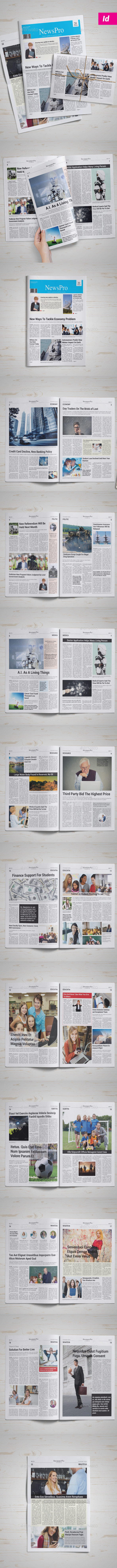 Newspaper Template | 20 Pages - Newsletters Print Templates