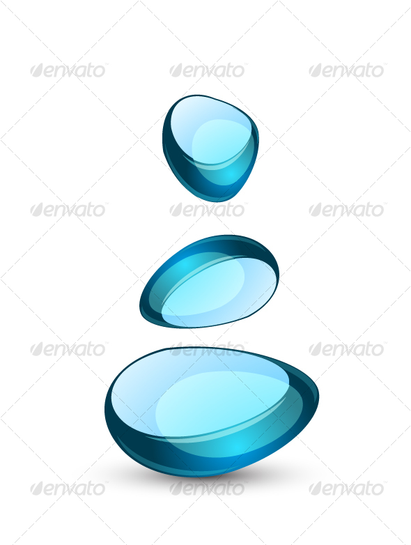 Blue abstract glass symbol - Decorative Symbols Decorative