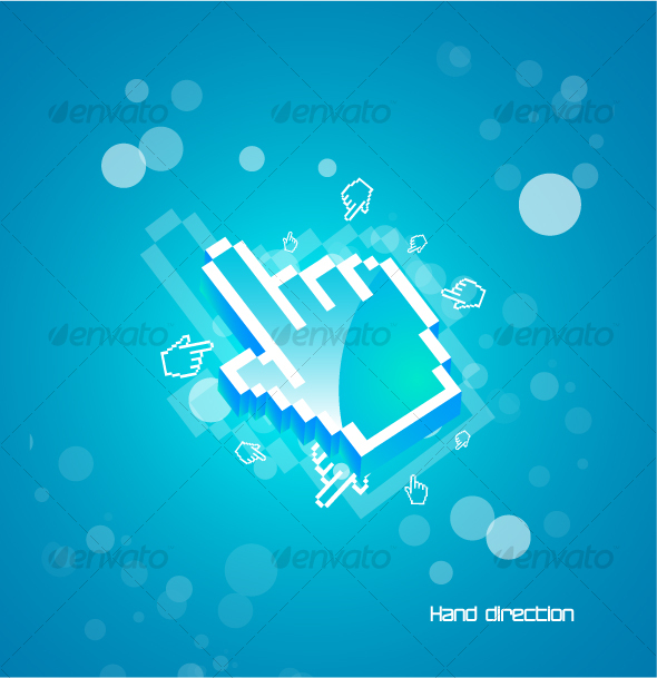 Hand pointer in blue deep - Computers Technology