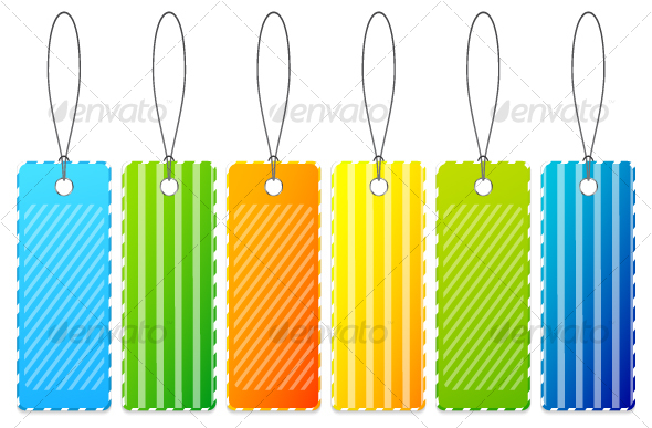 Set of colourful price tags - Objects Vectors