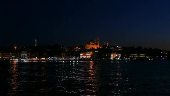 Suleymaniye Mosque Viewed at Sunset From Galata