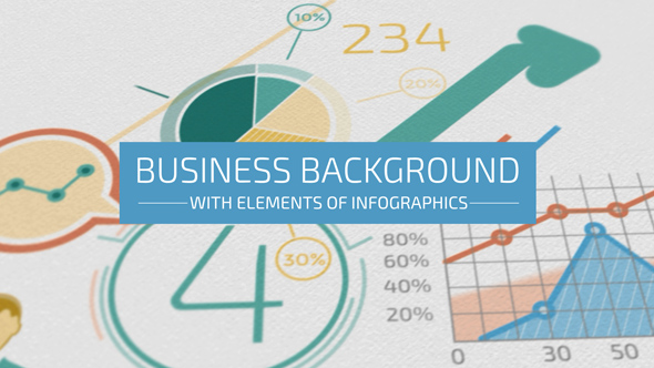 Business Background With Elements Of Infographics, Motion Graphics