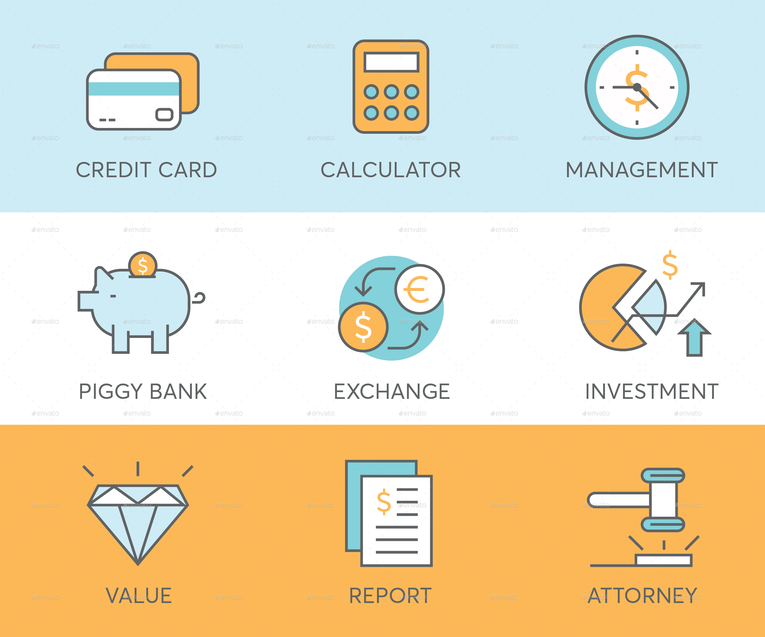 finance icons by krafted