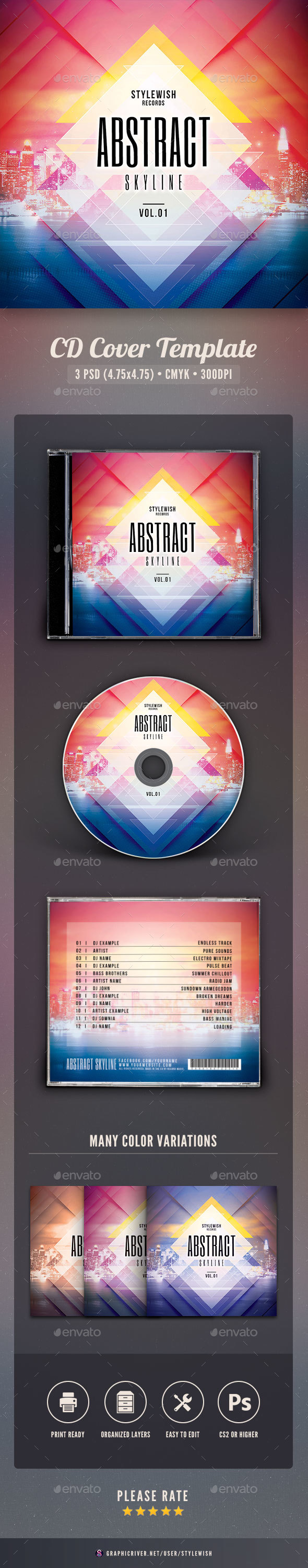 Abstract Skyline CD Cover Artwork