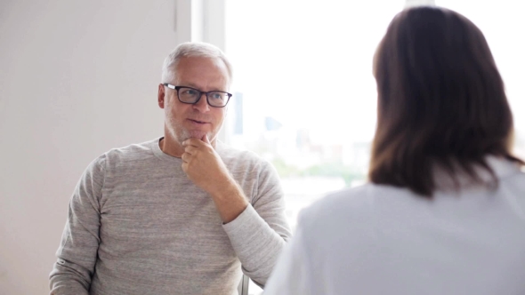 Senior Man And Doctor Meeting At Hospital 32 alt