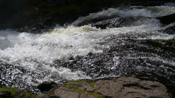 Mountain Waterfall In North Karelia