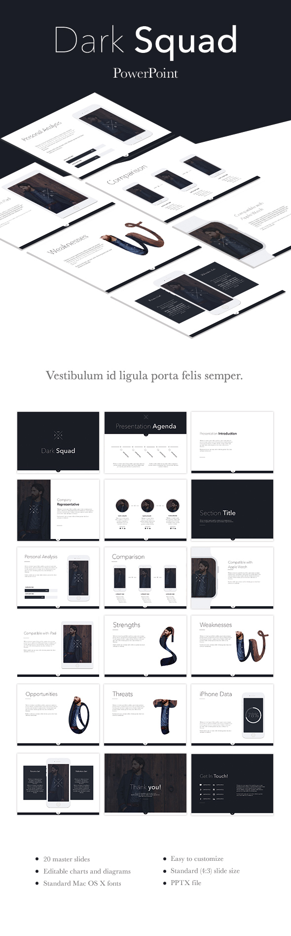 Dark Squad PowerPoint Template - Presentation Templates