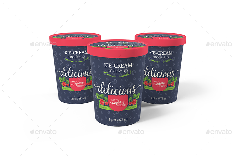 Download Ice-Cream Bucket Packaging Mockup (Triple) by vook23 ...