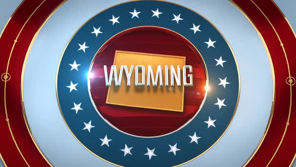 Wyoming United States of America State Map with Flag 4K alt