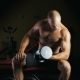 Athlete Lifting Heavy Dumbbells In The Gym. - VideoHive Item for Sale