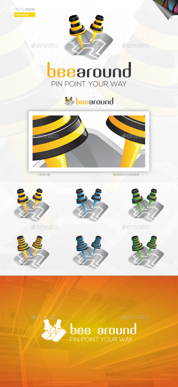 Bee Around Logo - Objects Logo Templates
