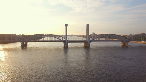 Finland Railway Bridge Across The Neva River alt