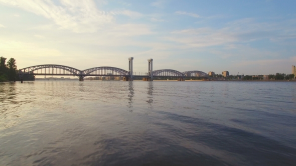 Finland Railway Bridge Across the Neva River alt
