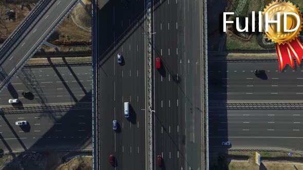 Aerial View of Highway Interchange in Moscow