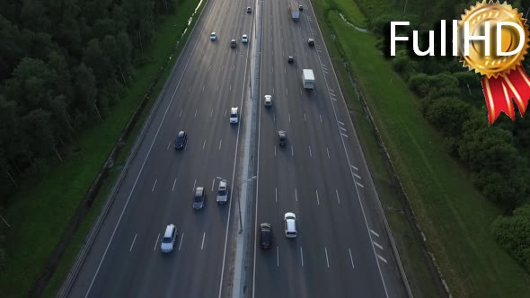 Aerial View of Traffic on a Motorway Ring Road