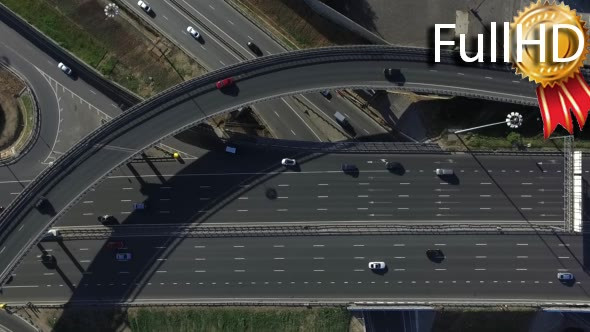 Aerial View of Highway Interchange in Moscow