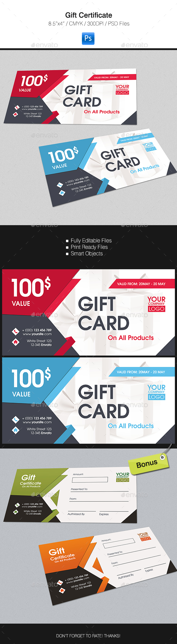 Gift Card - Cards & Invites Print Templates