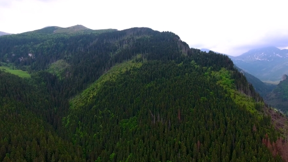 Aerial View Of Mountains Valley