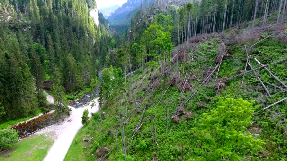 Aerial View Of Mountains Valley