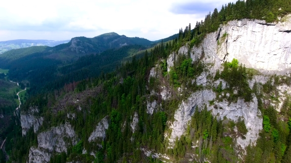 Aerial View Of Mountains Valley