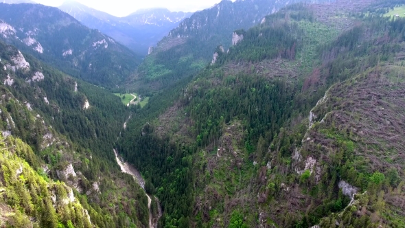 Aerial View Of Mountains Valley