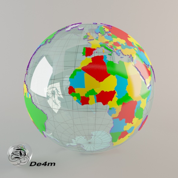 World Globe (political) - 3Docean 7901666