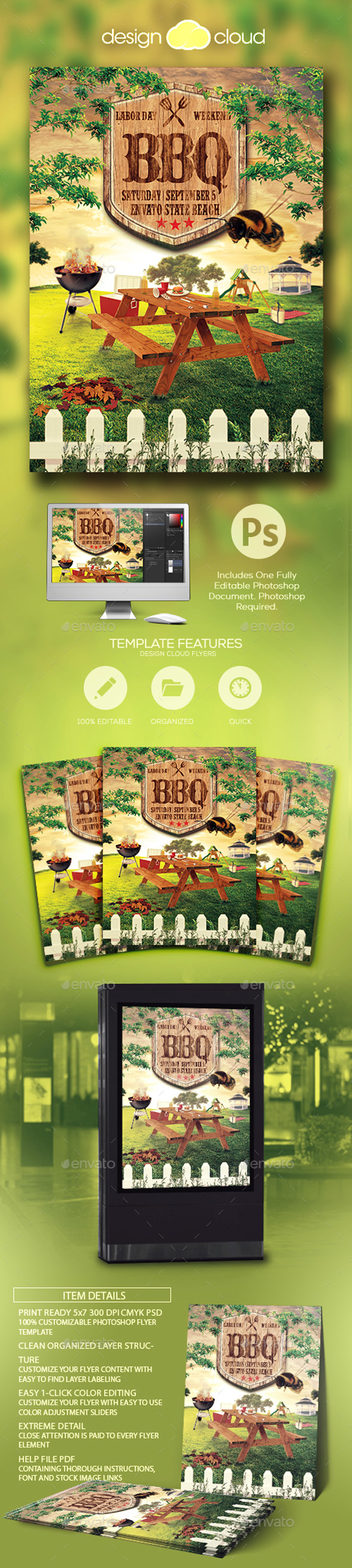 Summer Picnic BBQ Template - Events Flyers