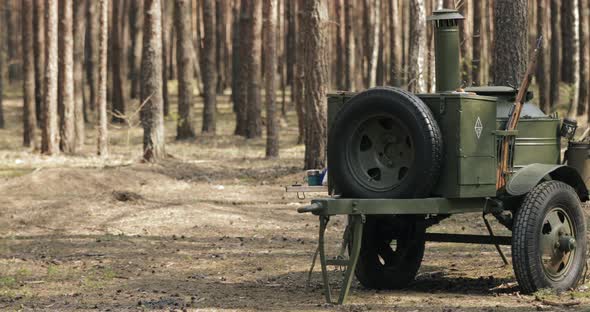 Russian Soviet World War II Field Kitchen In Forest alt